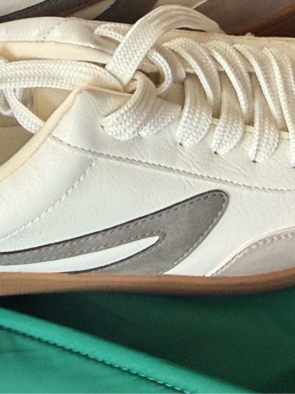 Dolce Vita White Leather Sneakers with Brown Accent - Picture 2 of 6